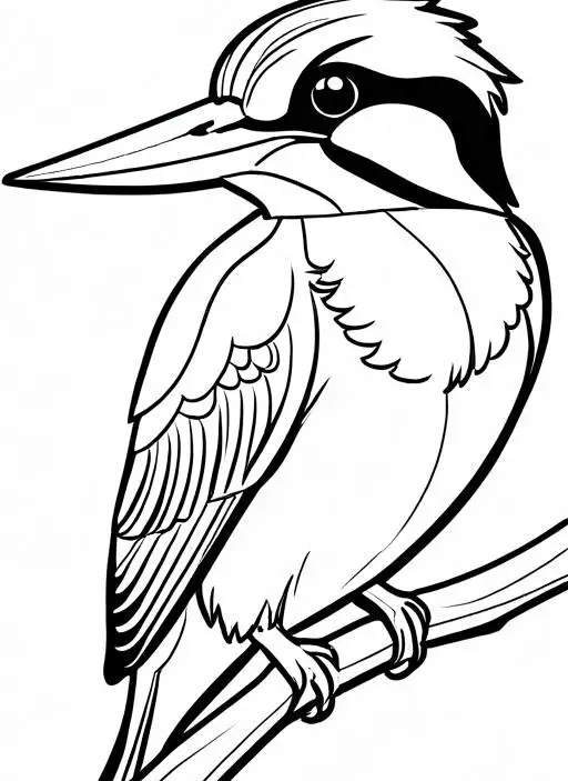 Kingfisher Coloring Page 1 for Kids