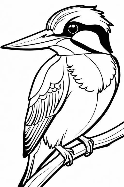 Kingfisher Coloring Page 1 for Kids