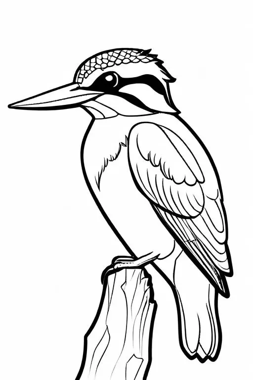 Kingfisher Coloring Page 4 for Kids