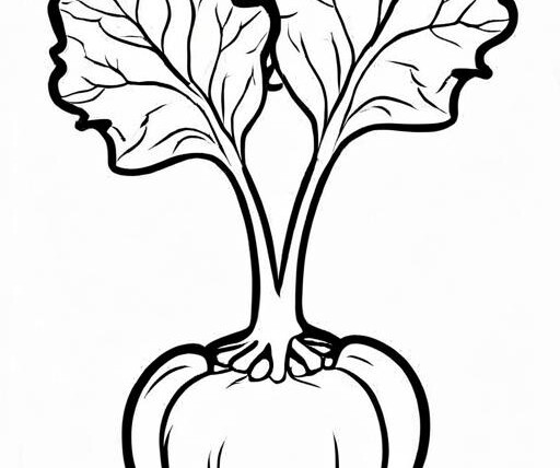 Kohlrabi Coloring Page 1 for Kids