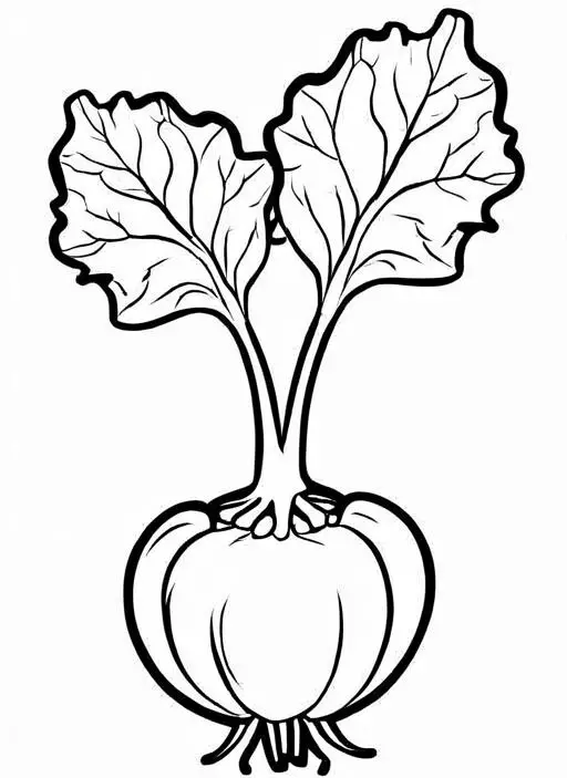 Kohlrabi Coloring Page 1 for Kids