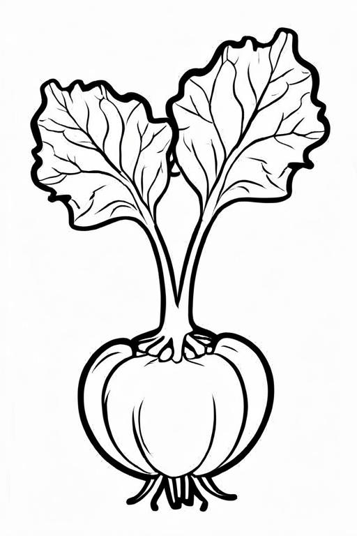 Kohlrabi Coloring Page 1 for Kids