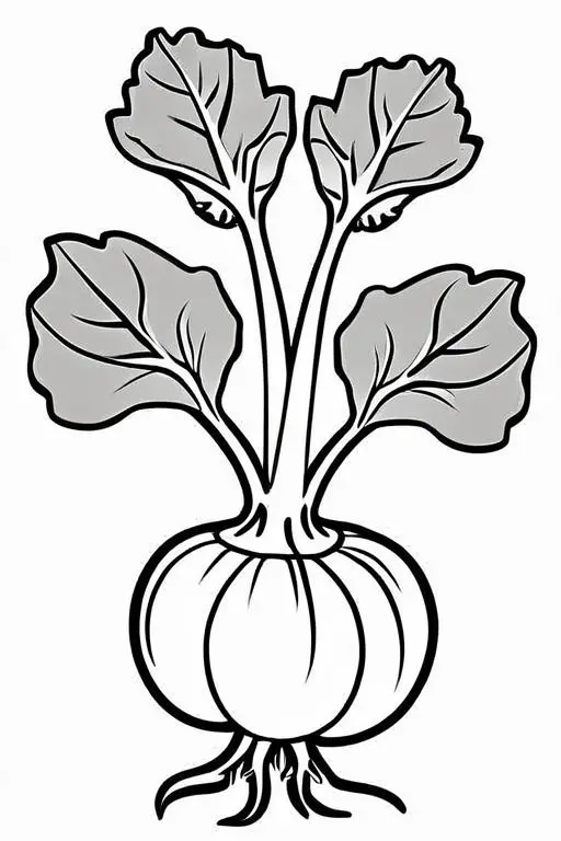 Kohlrabi Coloring Page 10 for Kids