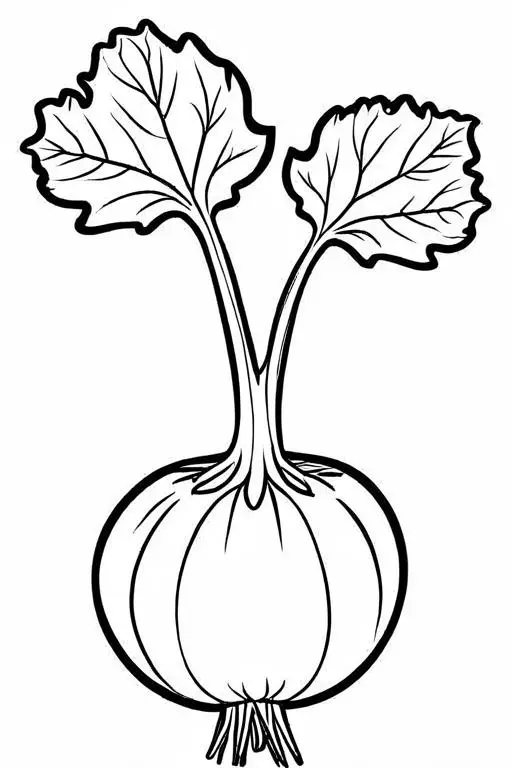 Kohlrabi Coloring Page 17 for Kids