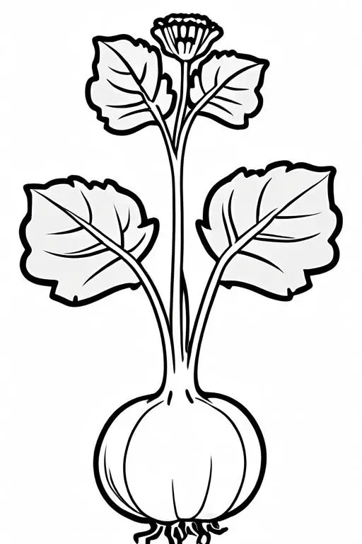 Kohlrabi Coloring Page 2 for Kids