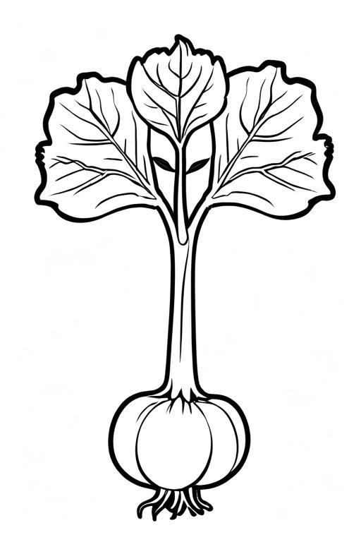 Kohlrabi Coloring Page 36 for Kids