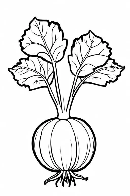 Kohlrabi Coloring Page 4 for Kids