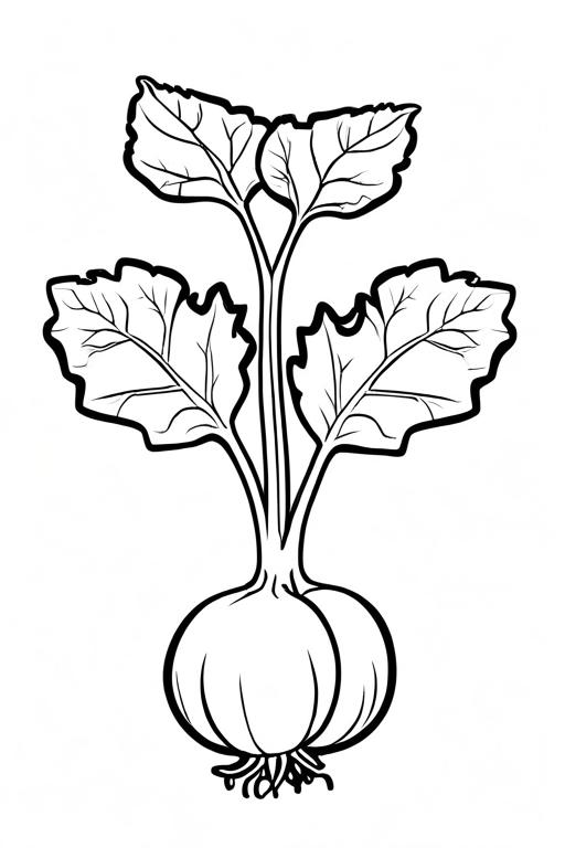 Kohlrabi Coloring Page 44 for Kids