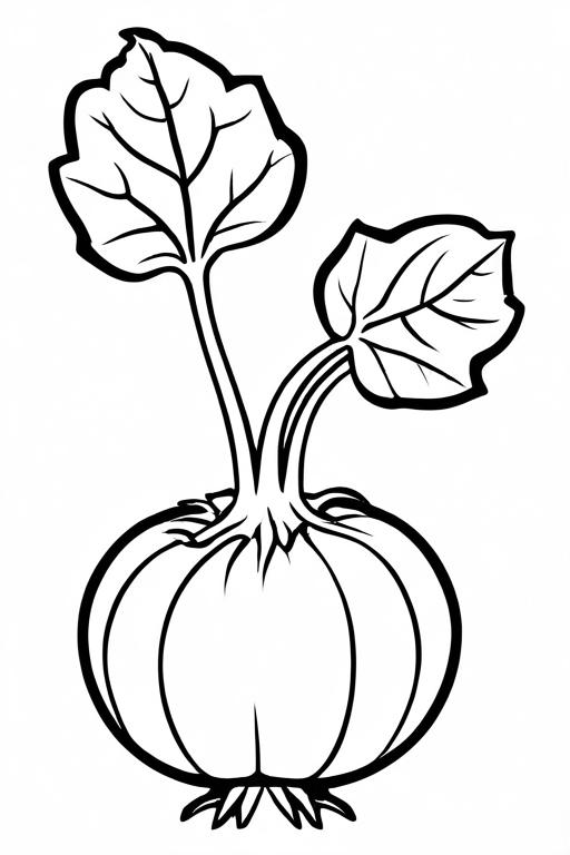 Kohlrabi Coloring Page 5 for Kids