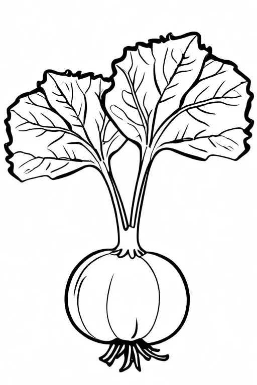 Kohlrabi Coloring Page 6 for Kids