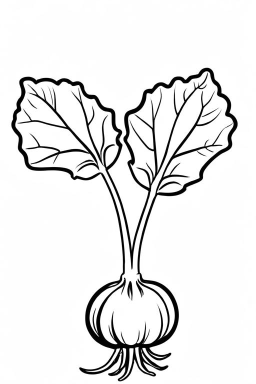 Kohlrabi Coloring Page 8 for Kids