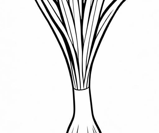 Leek Coloring Page 1 for Kids