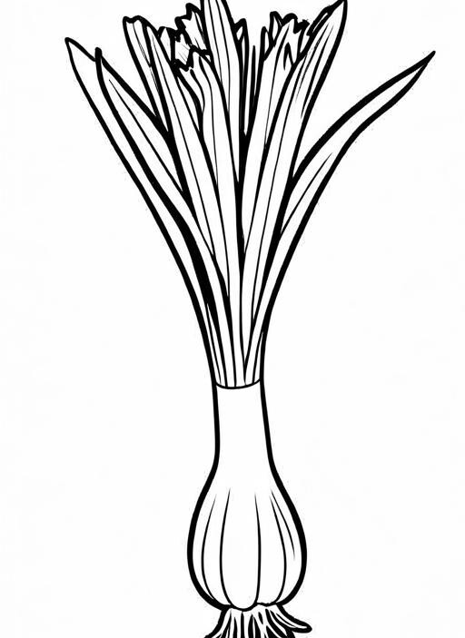 Leek Coloring Page 1 for Kids