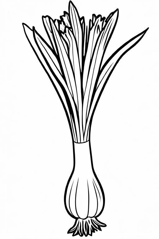 Leek Coloring Page 1 for Kids