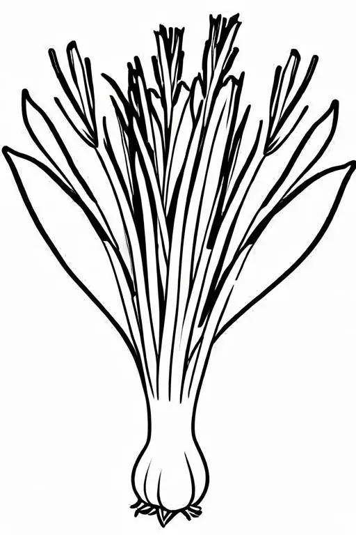 Leek Coloring Page 3 for Kids