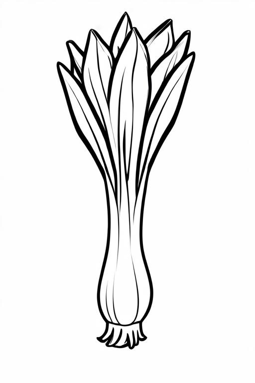 Leek Coloring Page 4 for Kids