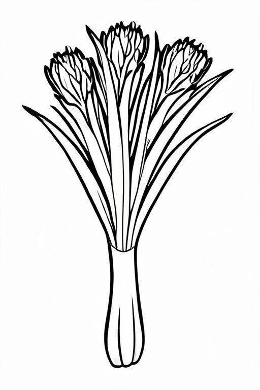 Leek Coloring Page 5 for Kids