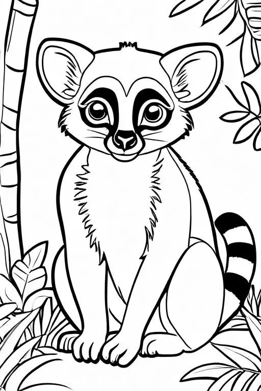 Lemur Coloring Page 10 for Kids