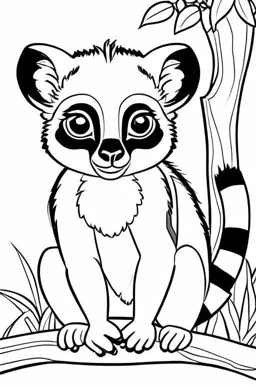 Lemur Coloring Page 3 for Kids