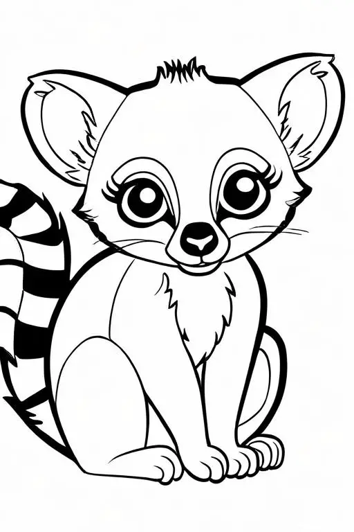 Lemur Coloring Page 4 for Kids