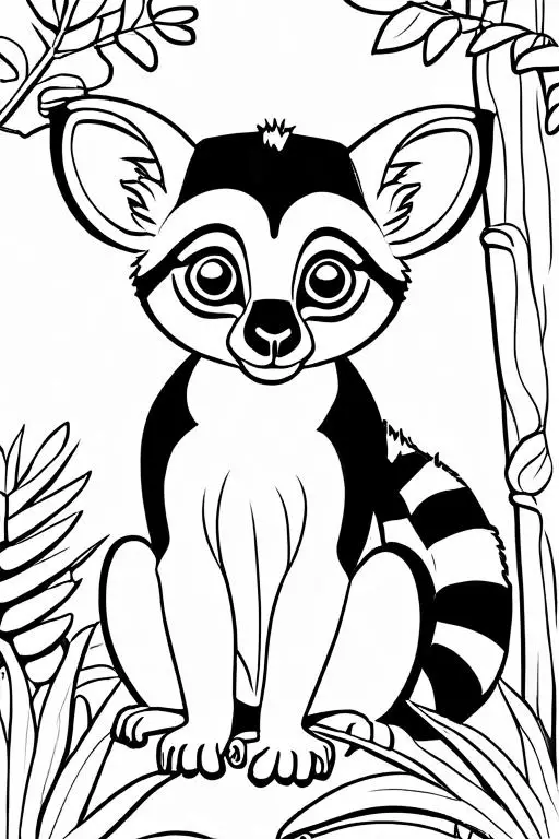 Lemur Coloring Page 5 for Kids