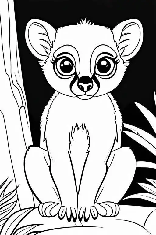 Lemur Coloring Page 6 for Kids