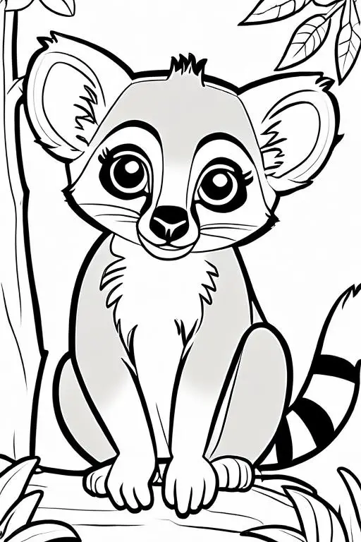 Lemur Coloring Page 7 for Kids