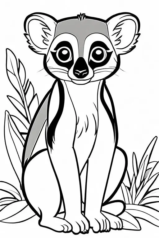 Lemur Coloring Page 8 for Kids