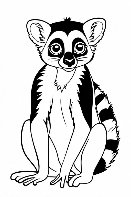 Lemur Coloring Page 9 for Kids