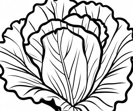 Lettuce Coloring Page 1 for Kids