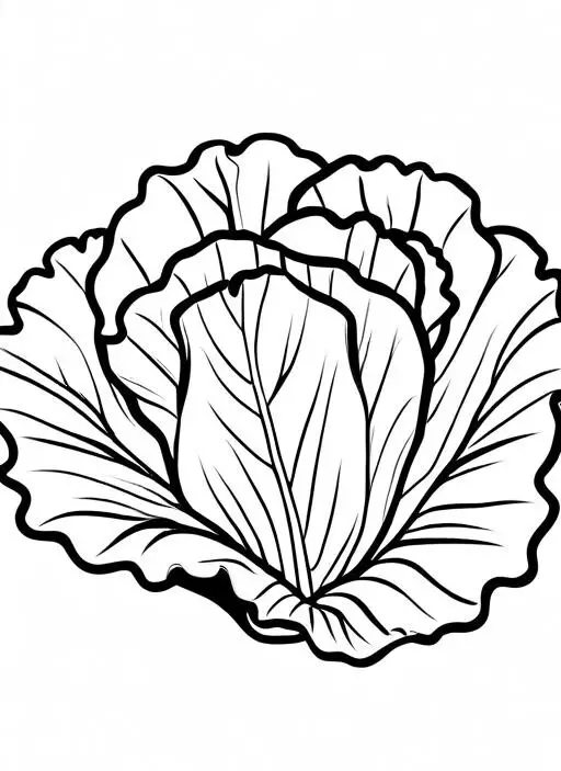 Lettuce Coloring Page 1 for Kids