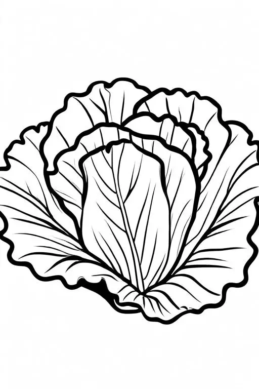 Lettuce Coloring Page 1 for Kids