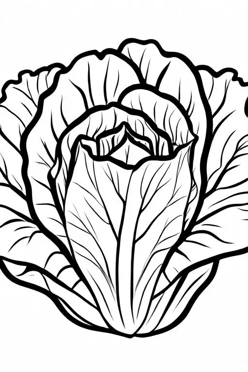 Lettuce Coloring Page 2 for Kids