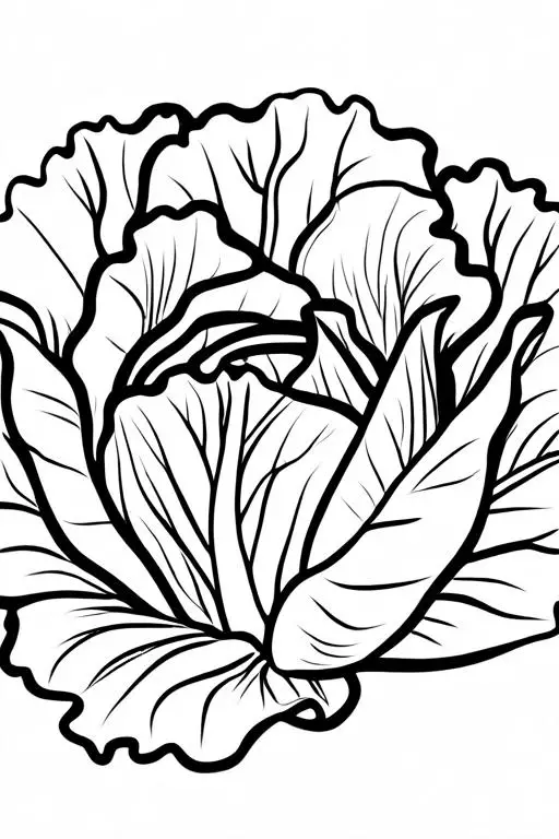 Lettuce Coloring Page 5 for Kids