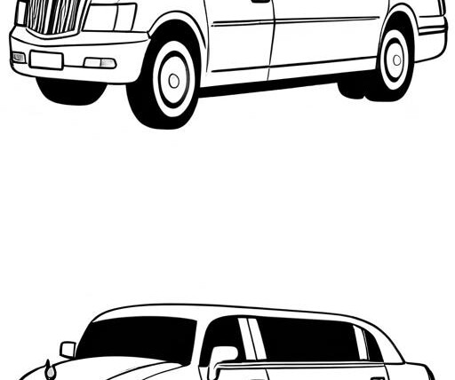 Limousine Coloring Page 1 for Kids