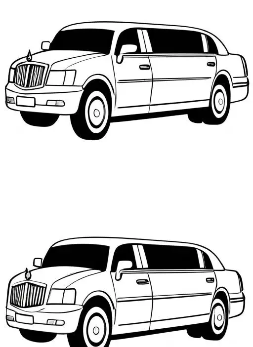 Limousine Coloring Page 1 for Kids