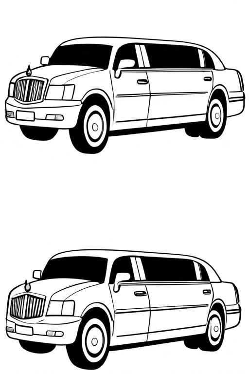 Limousine Coloring Page 1 for Kids