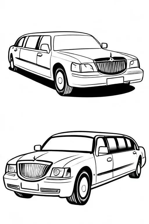 Limousine Coloring Page 2 for Kids