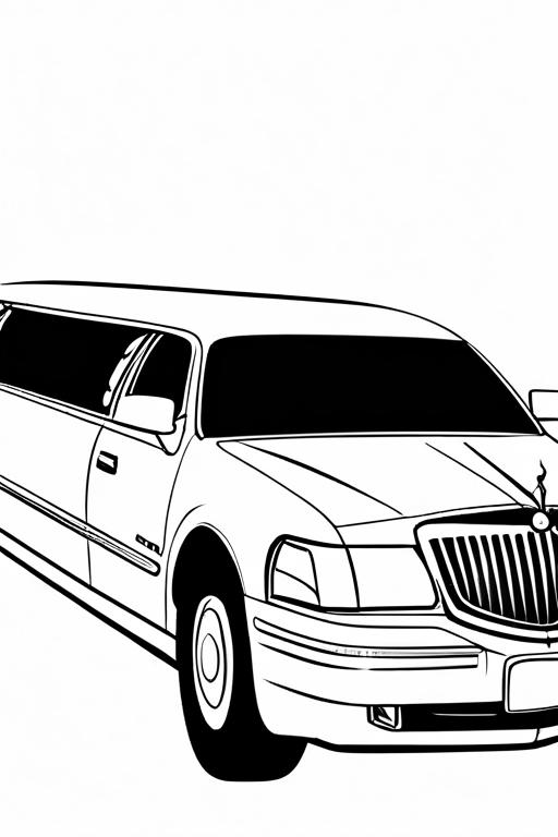 Limousine Coloring Page 3 for Kids