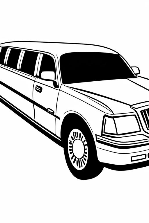 Limousine Coloring Page 4 for Kids