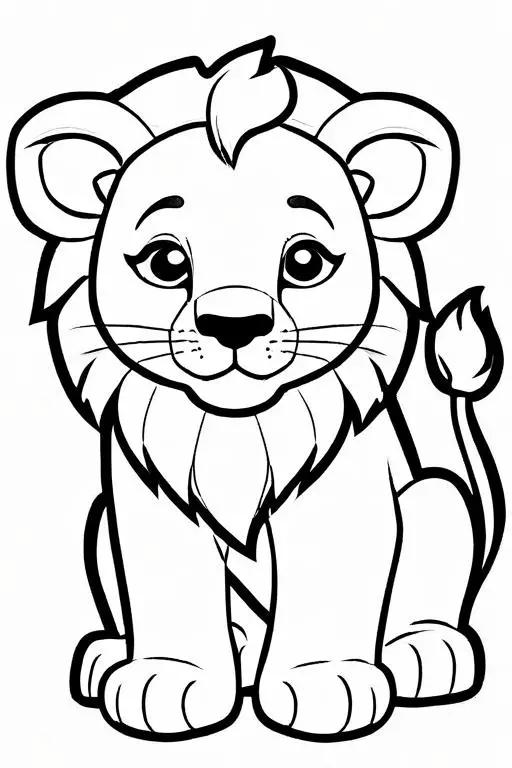 Lion Coloring Page 10 for Kids