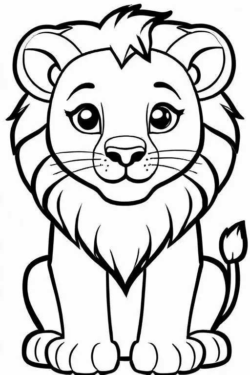 Lion Coloring Page 11 for Kids