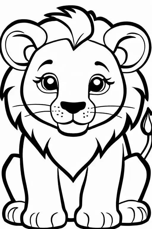 Lion Coloring Page 12 for Kids