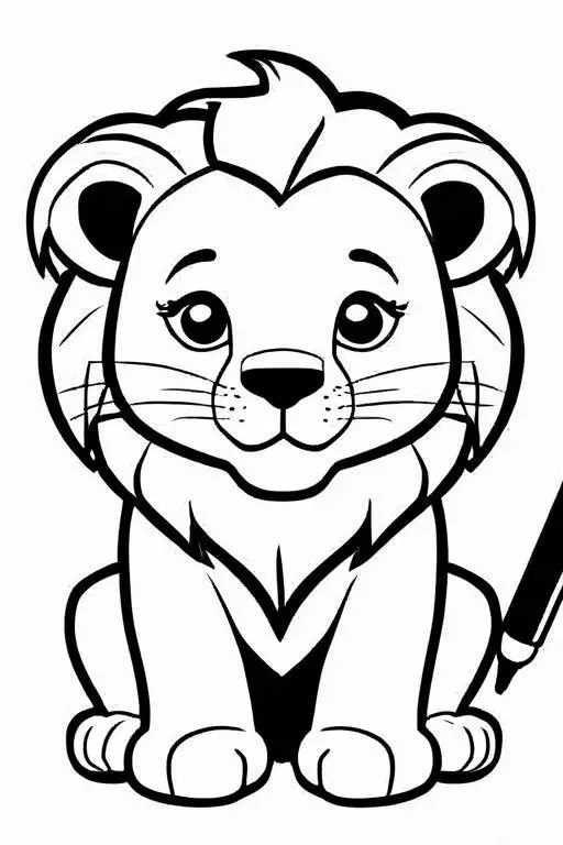 Lion Coloring Page 13 for Kids