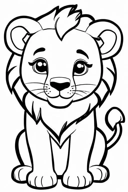 Lion Coloring Page 14 for Kids