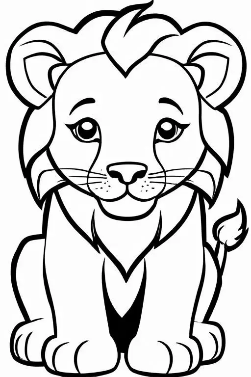 Lion Coloring Page 15 for Kids