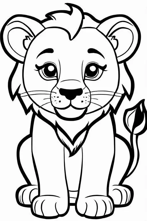 Lion Coloring Page 17 for Kids