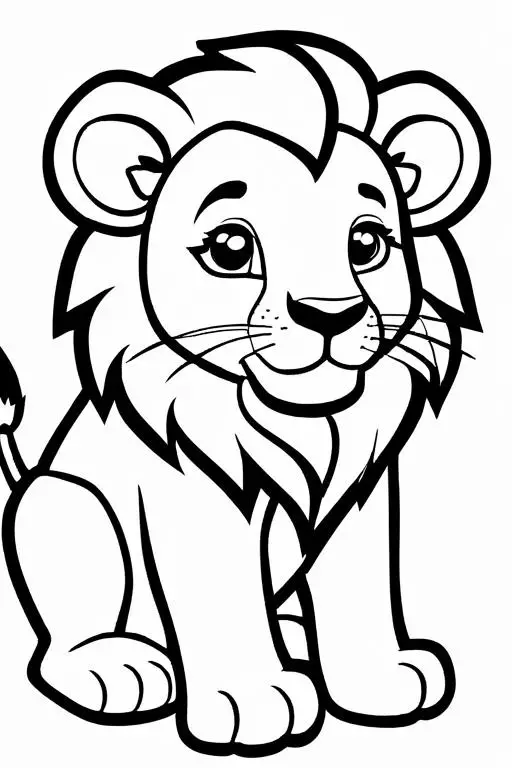 Lion Coloring Page 18 for Kids