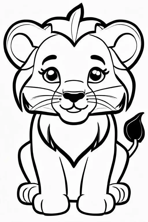 Lion Coloring Page 2 for Kids