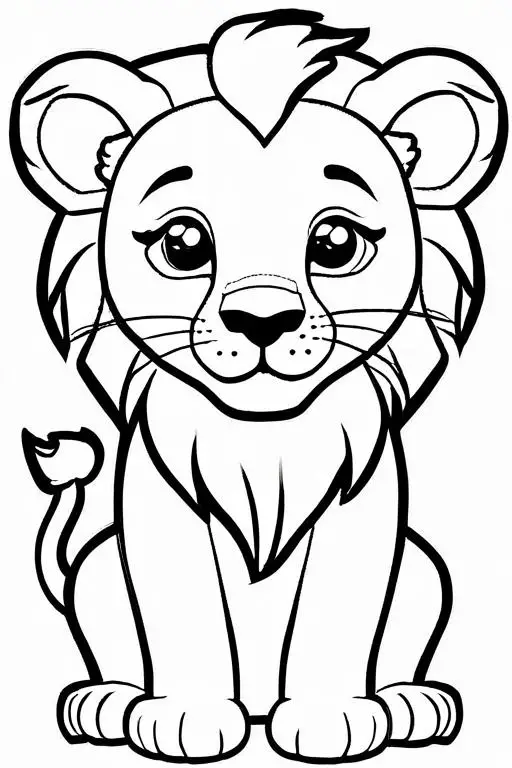 Lion Coloring Page 20 for Kids